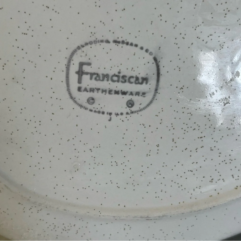 Franciscan Duet Pattern Vintage Gravy Boat Bowl With Under-plate Earthenware